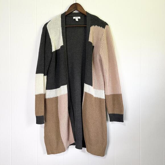 Nine West Sweaters - Nine West Colorblock Chunky Knit Open Cardigan Women’s Large